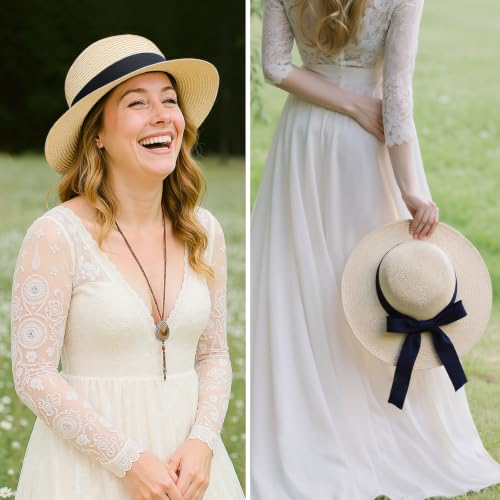SEFIRST Chapeau de Paille Femme, Femmes Chapeaux de Soleil UPF 50+, Pliable – vue 5
