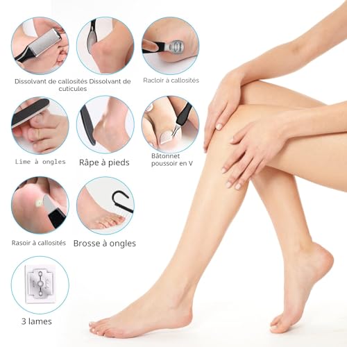 Czemo Rapeuse Electrique Pied, Râpe à Pieds Pédicure Electrique Anti-callosité Lime Pieds pour Corne Rapeuse Pieds Rechargeable – vue 2