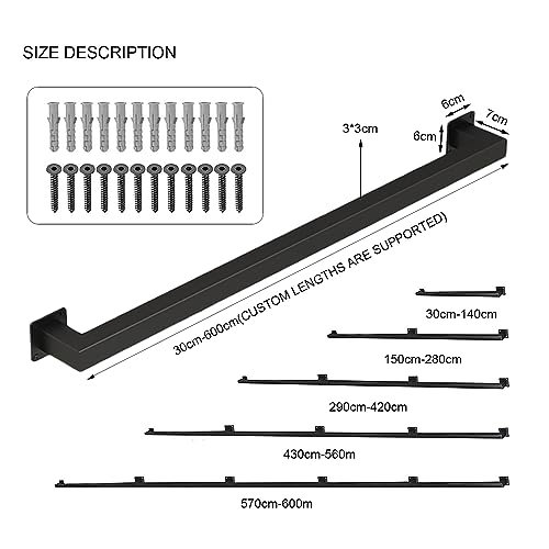 Handläufe für Treppe – Geländer für drinnen und draußen mit Wandhalterungen und Metallschrauben – komplettes Set, 4,5 m