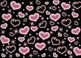 CYLYH 8x6FT Valentine's Day Backdrop Black and Pink Heart Backdrop 90s Background Sweet Women Men Happy Birthday Party Photography Background Studio Props
