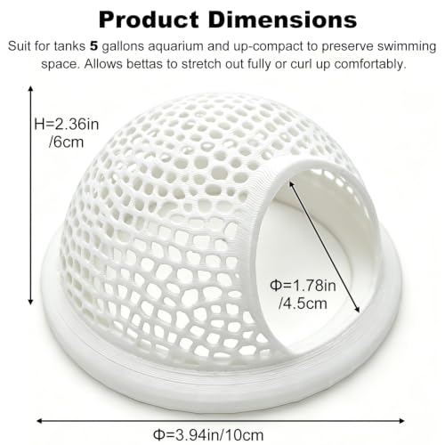Image of Floating Betta Hammock and Feeding Ring, Aquarium Beta Hideout, Cave, Bed