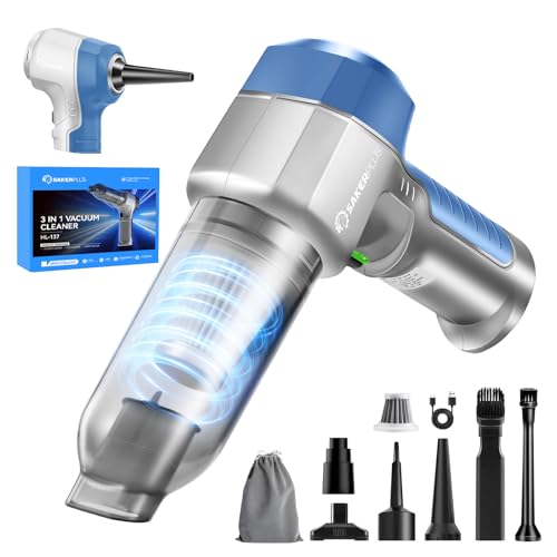 SakerPlus Mini Vacuum Cleaner, 3 in 1 Car Vacuum...