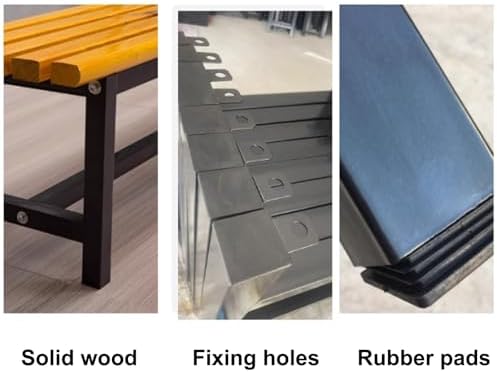 Durable Outdoor Bench with Weatherproof Metal Frame & Wooden Slats, Steel Construction for Patio, Garden, Park & Balcony - Perfect for Outdoor Seating