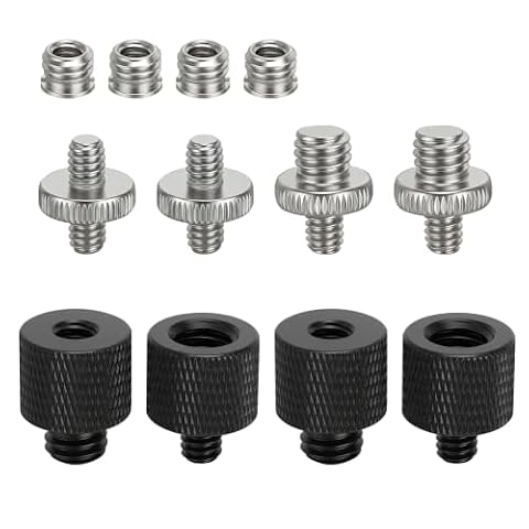 12 x adapter śrubowy do statywu, 1/4" na 3/8"