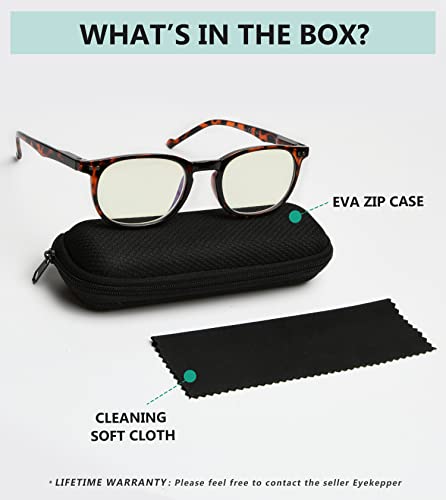 Eyekepper Blue Light Filter Reading Glasses For Women Men Reading Computer Screen Glare Blocking Vintage Small Frame Digital Readers，Tortoise #TOP5