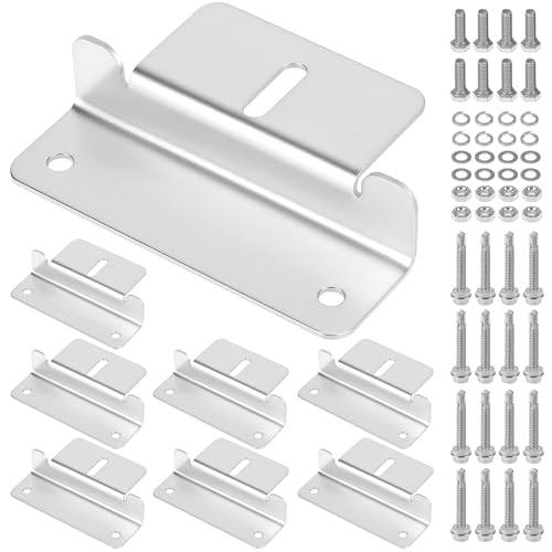 QWORK® 8 Piezas Soporte Z para paneles solares, soporte panel solar con tuercas/tornillos, para autocaravanas y barcos