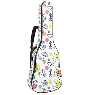 Acoustique Guitare Sac Tropical Rouge Fleur Fond 1 cm D’épaisseur Rembourrage Guitare Cas Étanche Gig Bag 40 41 42 Pouce… - Les Beatles, Paul McCartney, John Lennon, RIngo Starr, George Harrison