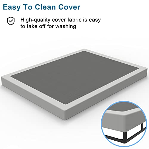 Gdduck King Box Spring, 5 Inch Metal Box Spring King Size Basics Bed Base, Mattress Foundation,Black Sturdy Heavy Duty Structure With Cover, Noise Free,Easy Assembly #TOP4