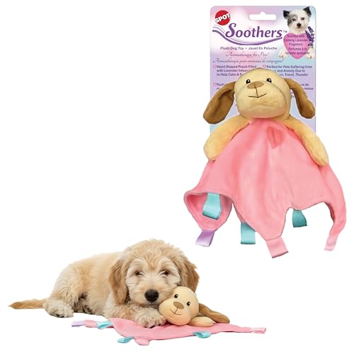 SPOT Soothers Lil Plush Blanket Dog Toy - 10in Soft Cuddle Blanket with Squeaker & Crinkle, Anxiety Relief & Sleep Aid for Small Dogs - 1 of 3 Animal Styles, Sent at Random by SPOT - Used condition - US$6.75