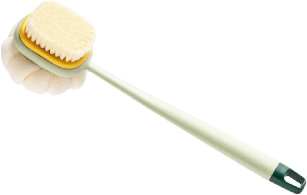 OSALADI Double-Sided Back Scrubber with Long Handle, Soft Nylon Bristles Bath Brush for Exfoliating and Skin Cleansing, Shower Body Scrubber for Men and Women Bathing