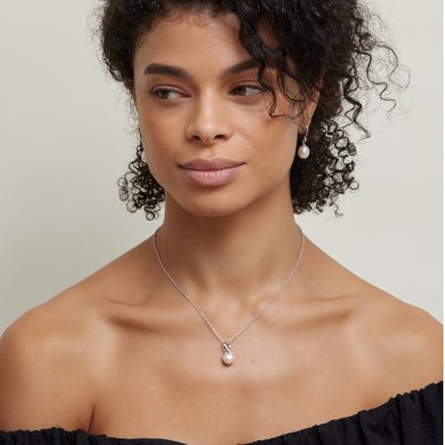 The Pearl Source Freshwater Pearl Pendant Necklace for Women with Cultured Pearl with Infinity Design2