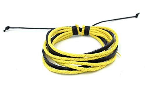 Bracelet en cuir pour femmes et hommes style rétro avec sangle coton mixte