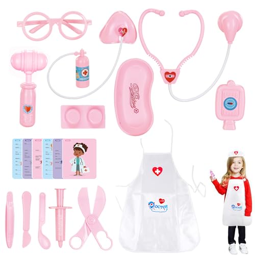 Doctors Set for Kids Doctor Kit for Kids Age 6-12 Boys Girls Pretend Role Play Doctor Kit Toys Gifts for 3 4 5 6 Year Old Girls Birthday Present Age 6+ (PINK)