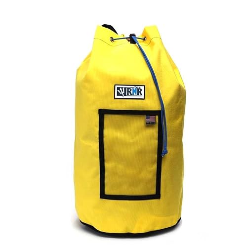 Rock-N-Rescue Grand Rope Bag, Premium Climbing Gear Storage Backpack, Heavy-Duty 1000D Nylon, Padded Shoulder Straps, Waterproof Design, Made in USA, Perfect for Mountaineering, Medium, Yellow