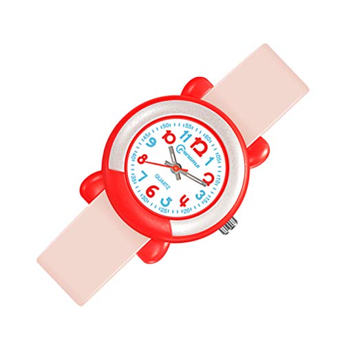 Relógios infantis Relógios de quartzo Creative Simple Red Case Relógios de pulso Relógios de estudan