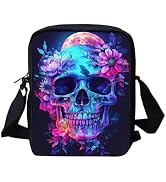 Skulls Sunflower Print Sling Bag - Crossbody Chest Bag For Women & Men
