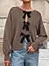 PRETTYGARDEN Cardigan Sweaters for Women Fall Fashion 2026 Bow Tie Front Long Sleeve Knit Sweater Tops Cute Winter Clothes (Coffee,Medium)