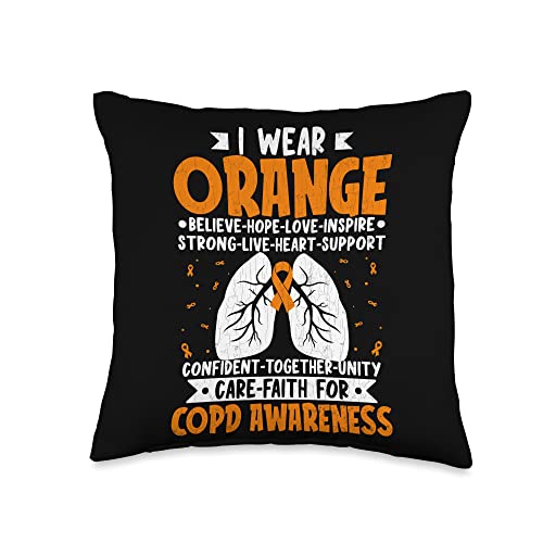 Love COPD Awareness Throw Pillow 16x16