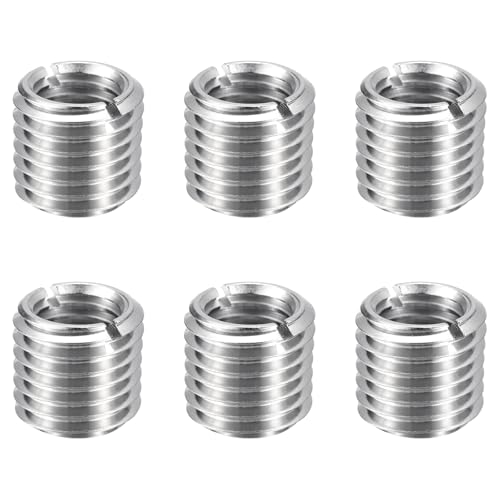 HARFINGTON 6pcs Thread Repair Inserts M16 x 2 Male to M12 x 1.75 Female Thread 15mm Long Stainless Steel Reducing Nuts Metric Self Tapping Sleeves Threaded Reducer Industrial Fasteners