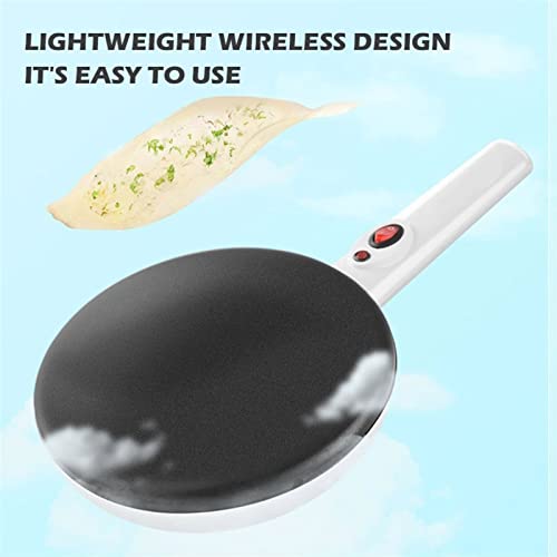Elektrische Grillplatten, elektrischer Crêpe-Maker, 20 cm, schnell aufheizende Pfannkuchenpfanne, lebensmittelechte Beschichtung, Brathalterung aus Gusseisen für Pfannkuchen – Bild 5