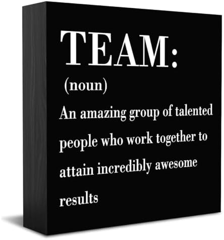 HTBIG Inspirational Team Noun Office Decor Desk Decor Wooden Box ...