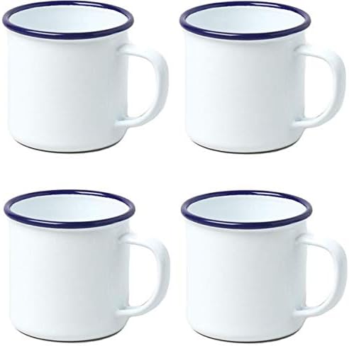 4 X Falcon Housewares Enamel 8cm Mug White