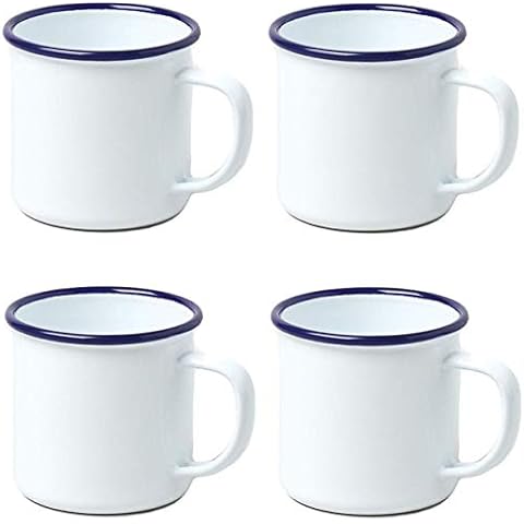 4 X Falcon Housewares Enamel 8cm Mug White Cover