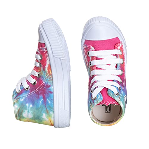 Tênis Infantil Feminino Cano Alto Colorido Tie Dye - AS253 Cor:Rosa Tie Day;Tamanho:33/34
