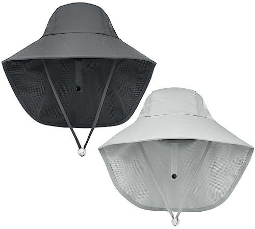 Chapéu de sol infantil UPF50+ chapéu de proteção solar para brincar de praia de verão com aba de pes