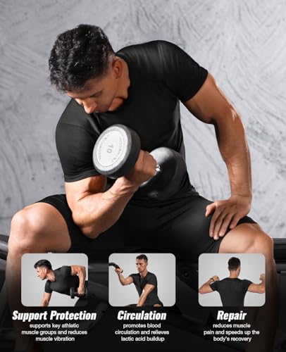 Niksa 2/4/5 Pack Compression Shirts for Men, Short/Long Sleeve Athletic Rash Guard Base Layer Undershirt Gear Workout T Shirt Men\'s Compression Shirts for Sports Black