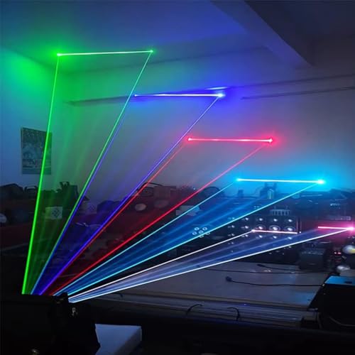 Image of 2W 2000mw RGB Full Color Animation Stage Effect Light DJ Disco Stage Beam Lights with DMX512 XLR Cable for Party Wedding Birthday DJ Disco Bar Club Christmas Event Lighting Show