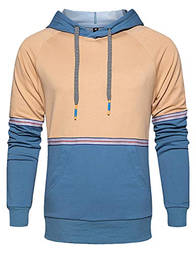GLESTORE - Sudadera con capucha para hombre amarillo S