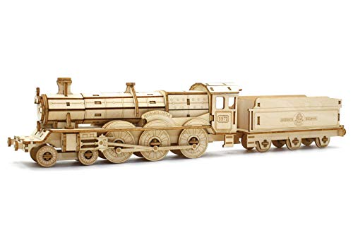 Harry Potter Hogwarts Express Train 3D Wood Puzzle & Model Figure Kit (148 Pcs) - Build & Paint Your Own 3-D Book Movie Toy - Holiday Educational Gift For Kids & Adults, No Glue Required, 12+  #TOP2