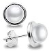 Produktbild Women Pearl Ohrstecker, Süßwasser Zuchtperlen Button Form 6-7 mm mit einem Silver Circle Mount von Secret & You - Hochwertige Sterling Silber 925 Halterungen mit großen Muttern.