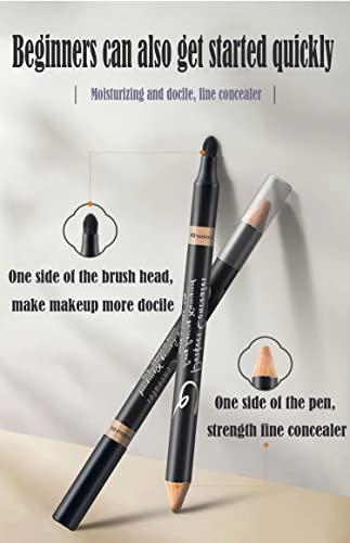 Akary Concealer Pencil, 2 In 1 Dual-Sided Full Range Of Coverage Concealer Pencil For Face, Professional Foundation Concealer For Eye Dark Circles, Blackheads, Concealer Pencil With Brush For Men And Women (#4 Wheat-Colored) #TOP1