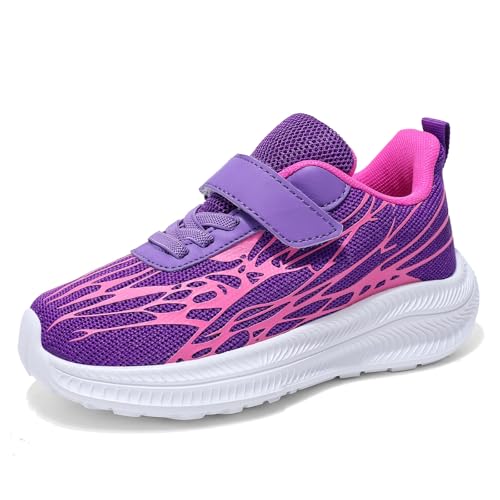 Kivlrm Mädchen Turnschuhe Sportschuhe Kinder Hallenschuhe Schuhe Kinderschuhe Leicht Laufschuhe Atmungsaktiv Sneaker Violett 36EU