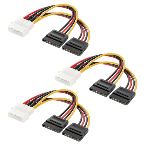 Cable Matters Câble Adaptateur en Y Molex vers SATA d'alimentation Double à 4 Broches de Ensemble 3 Pièces - 15cm