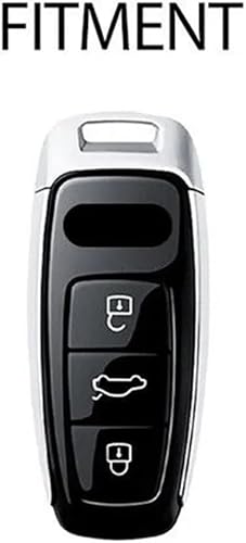 Miniatura 3 de Funda de metal con diseño de diamante para llave de automóvil, compatible con Audi A6 C8 A7 A8 Q8 2020 2021 (color negro)