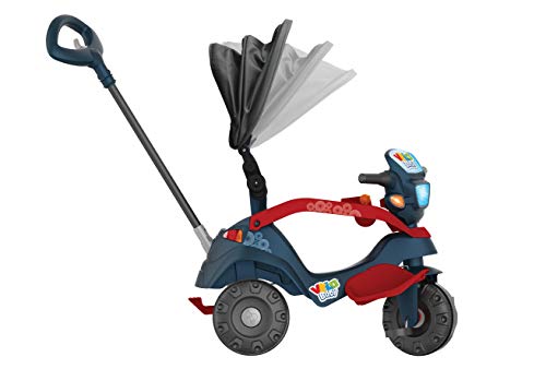 Triciclo Velobaby Reclinavel C/ Capota Passeio & Pedal (Azul), Bandeirante, Azul