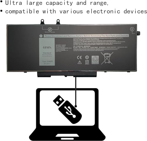 Batterie Dell Latitude 5401 5410 de 68Wh pour retrouver l'autonomie d'origine