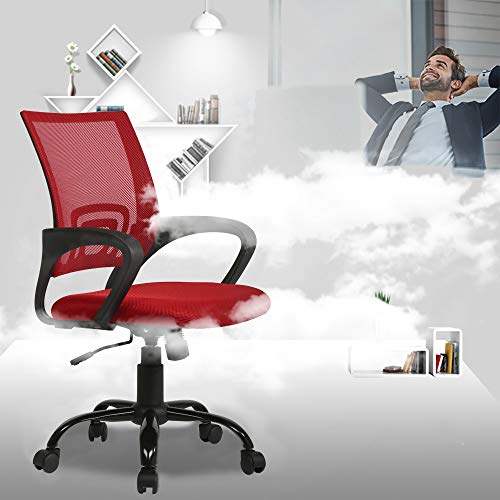 Office Chair Ergonomic Cheap Desk Chair Mesh Computer Chair Back Support Modern Executive Adjustable Rolling Swivel Chair For Home&Office, Red #TOP4