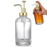 Glass Syrup Pump Dispenser Bottle with Stainless Steel Lid