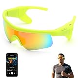 Peak Shade Smart Glasses, Bluetooth 5.3 Sports Sunglasses, Voice Control, Open Speaker, UV400 Polarized Protection, Magnetic Charging, IPX5 Waterproof Outdoor Glasses (Green