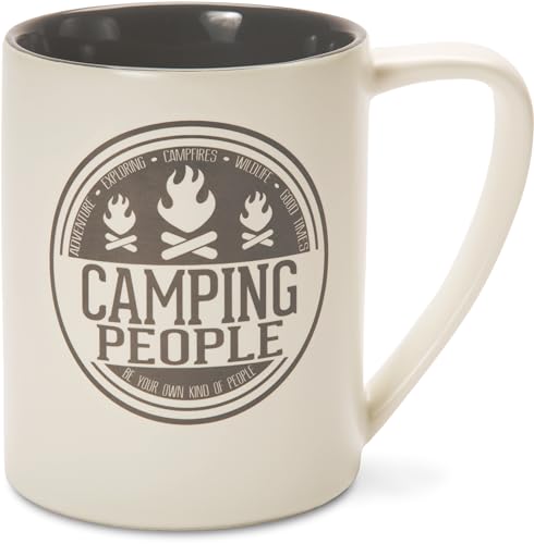 Pavilion Gift Company Camping People Ceramic Mug, 18 oz., Multicolored