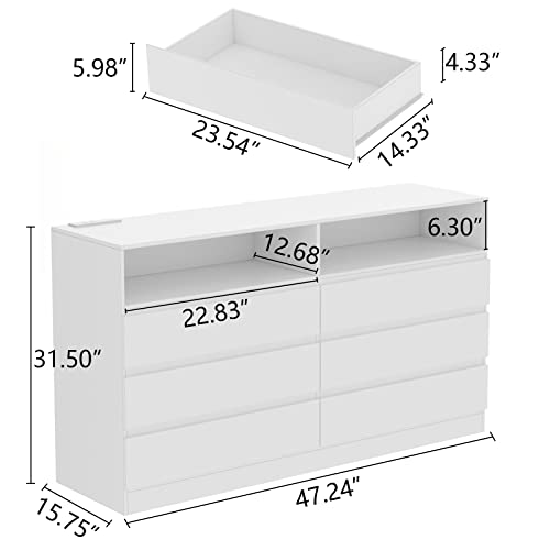 Gyfimoie D-745A1 6 Drawer Double Dresser thumb #1