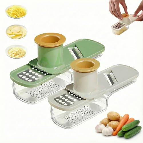 2Pcs 3-in-1 Mini Garlic Grinder & Chopper