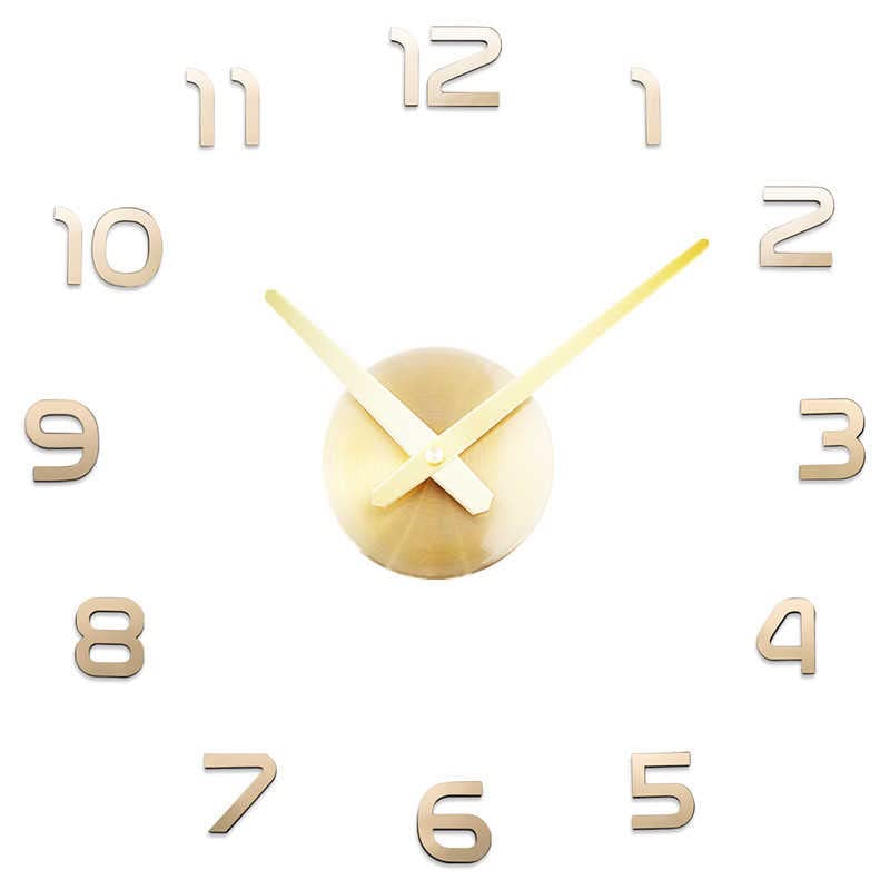 Grandes horloges murales 3D sans cadre pour salon moderne