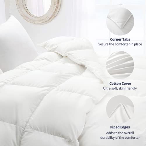 Puredown® Down Comforter King Size All Season Duvet Insert, 75% Down Filled Soft 100% Cotton Year Round Use Cloud Fluffy Medium Warmth Comforter #TOP4
