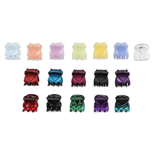 Mini Hair Clips, Small Claw Barrettes with Storage Case, 17 Colors (100 Pieces)