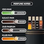 Bella Vita Luxury Long Lasting Perfume Gift Set for Man | 4x20ml | Gifts for Men | Woody, Citrusy, Oud, Premium Fragrance Scent | KLUB, OUD, CEO, G.O.A.T | Best gift for Valentine's Day - Image 4